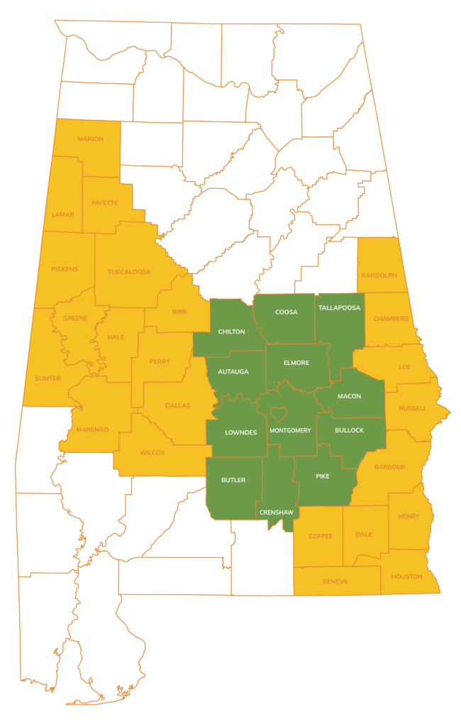 a map of the state of alabama