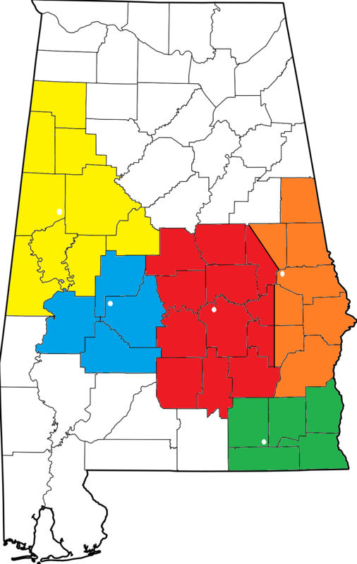a map of the state of alabama