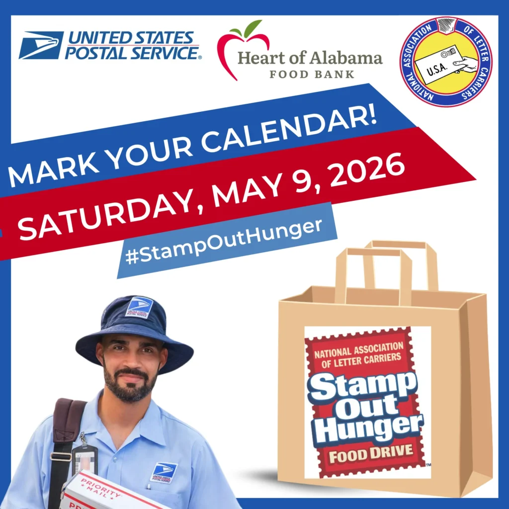 Mark your calendar! Saturday, May 9th, 2026 #StampOutHunger